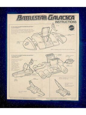 1978 Battlestar Galactica Mattel Instructions Viper Scarab Probe